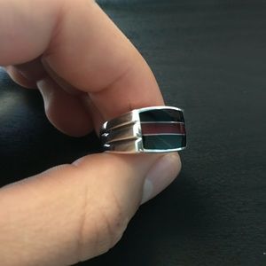 Solid Silver Ring With Black Onyx